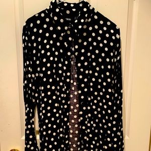 Long sleeved polka-dot blouse
